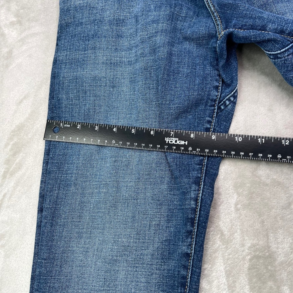 Lee Extreme Motion MVP Jeans Mens 32x30 Blue Solid Straight Fit Tapered Leg - Picture 9 of 14
